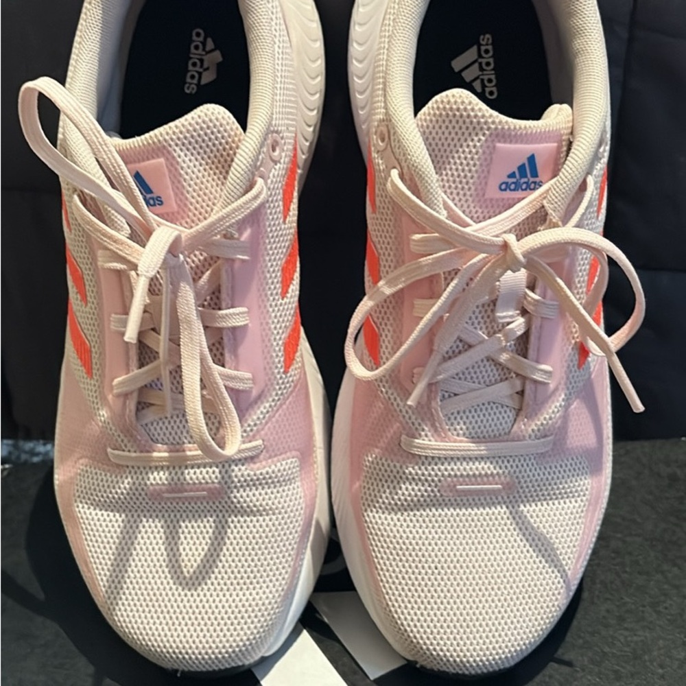 Adidas Light Pink and Bright Orange Running Shoes